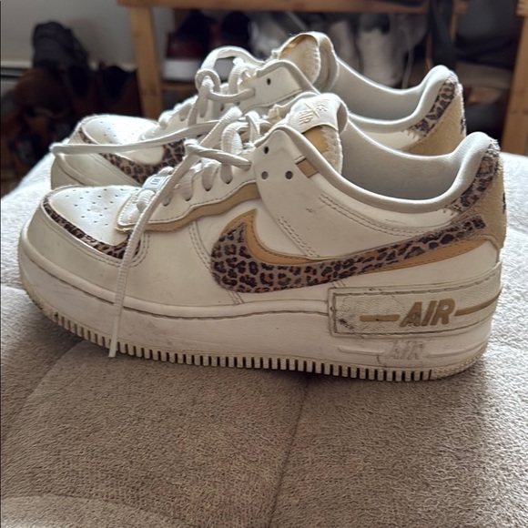 White Sneakers with Leopard Accents - Picture 4 of 6